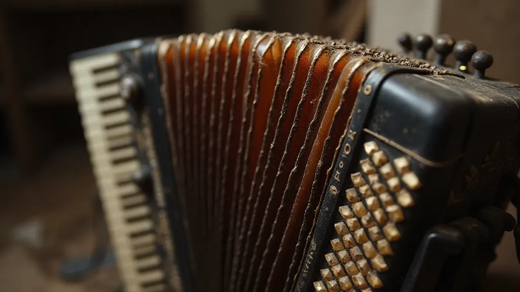 Antique accordion close-up