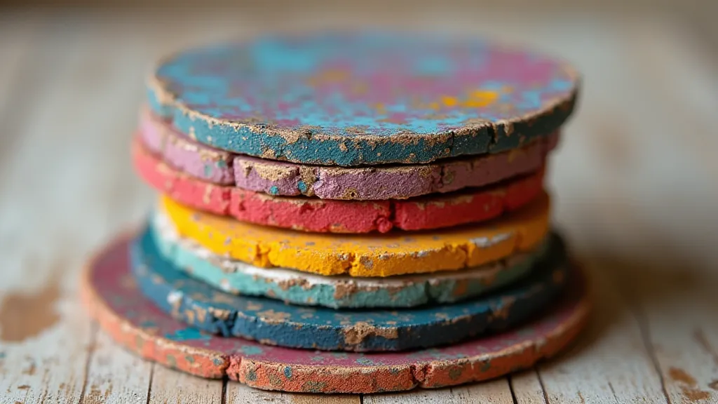 Stack of finished coasters
