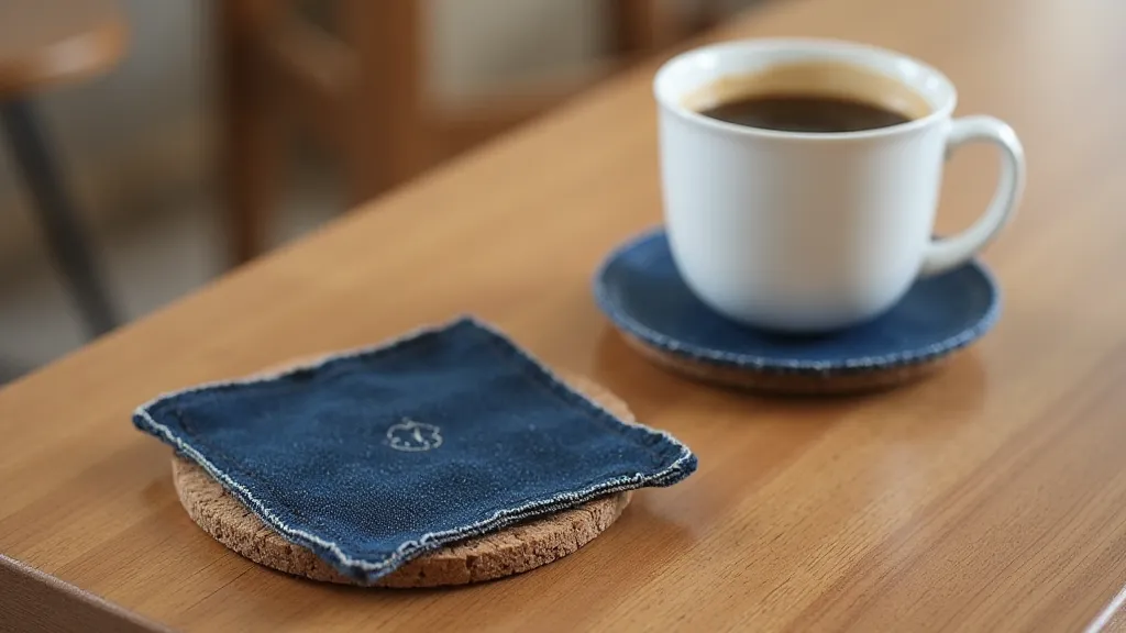 Finished denim coaster