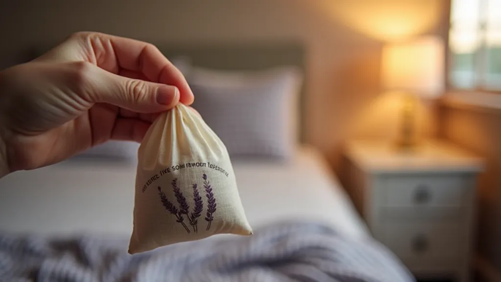 Hand holding a lavender sachet