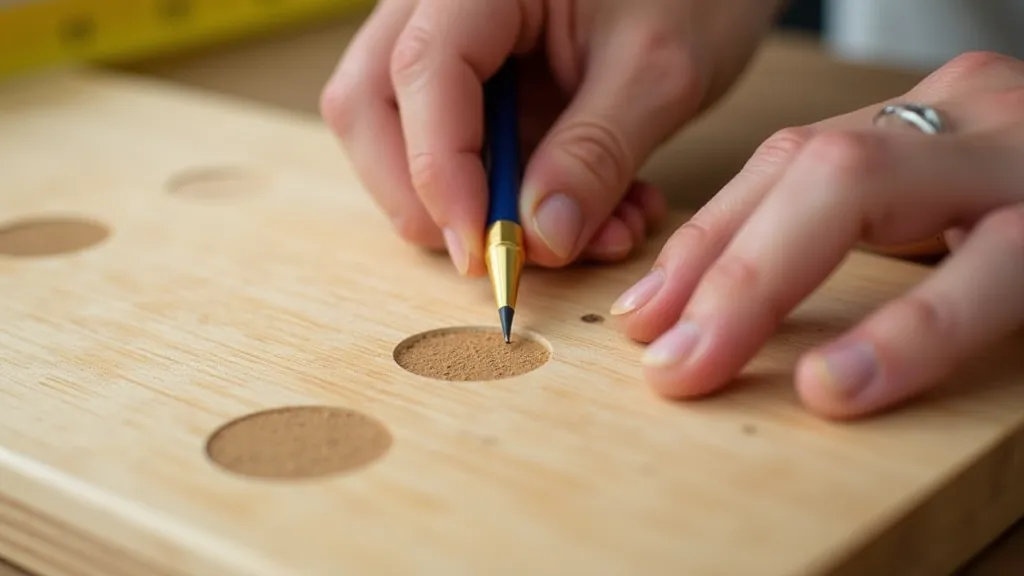 Hand marking spots for key hooks