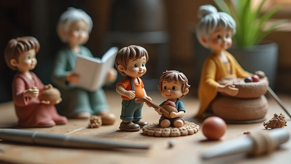 Miniature polymer clay figures