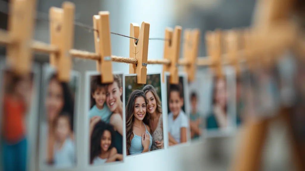 Photos attached with clothespins