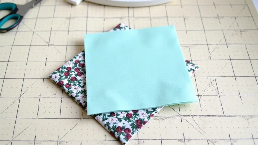 Fabric squares ready for sewing