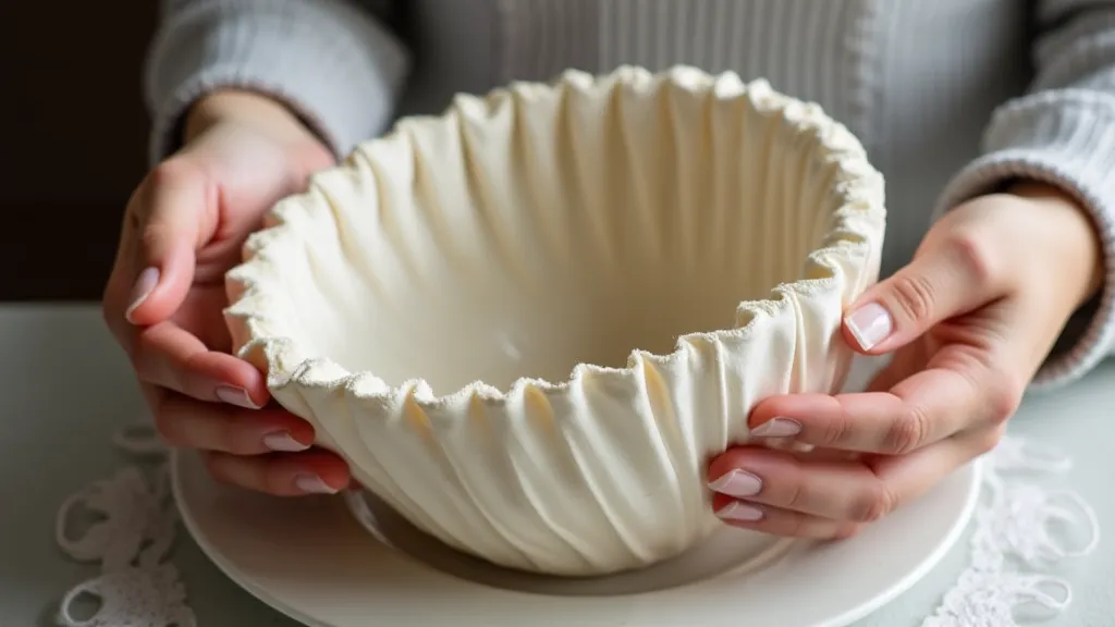 Pleating fabric around bowl
