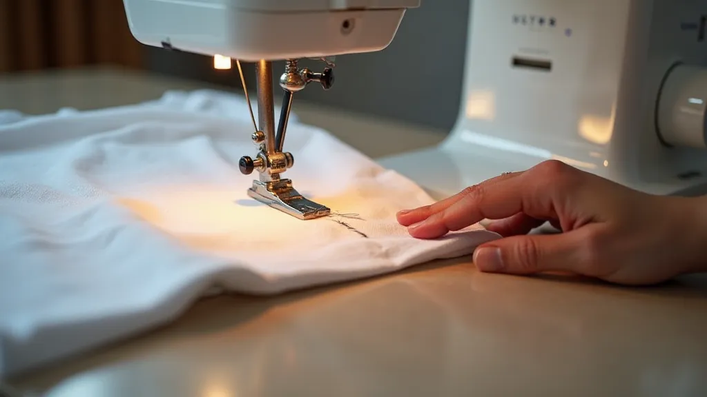 Sewing the bottom seam of a t-shirt