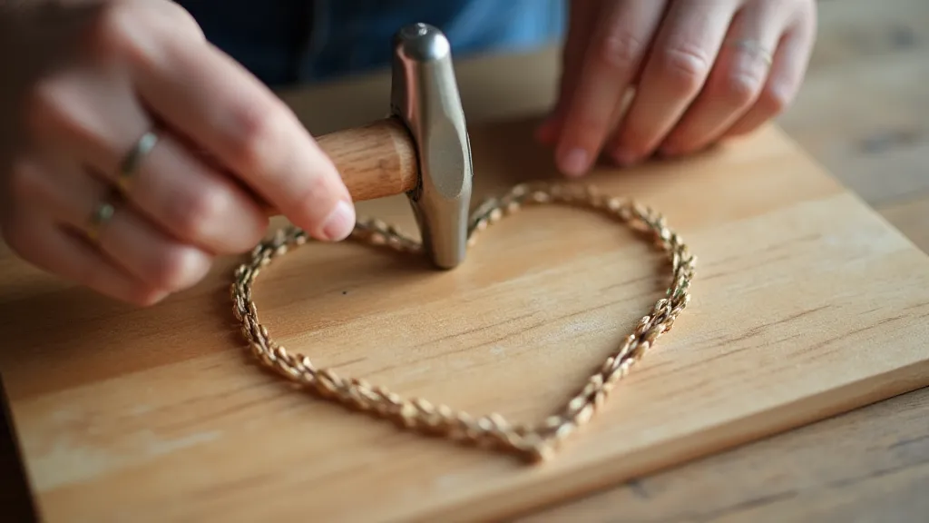 Nails being hammered into a wooden board