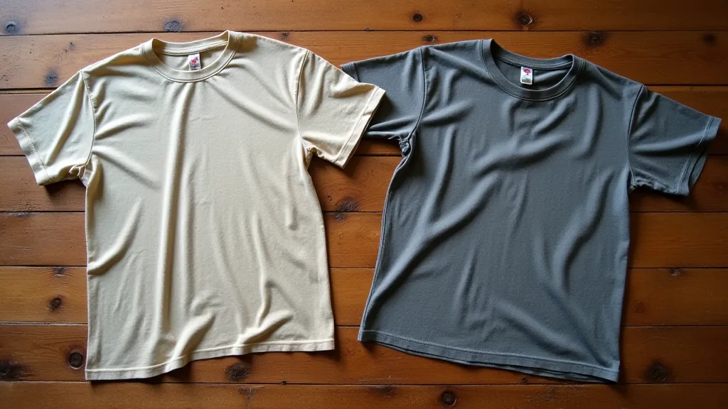 Two t-shirts ready to be cut